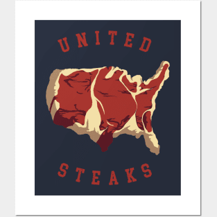 United Steaks of America US Map Meat Lover Posters and Art